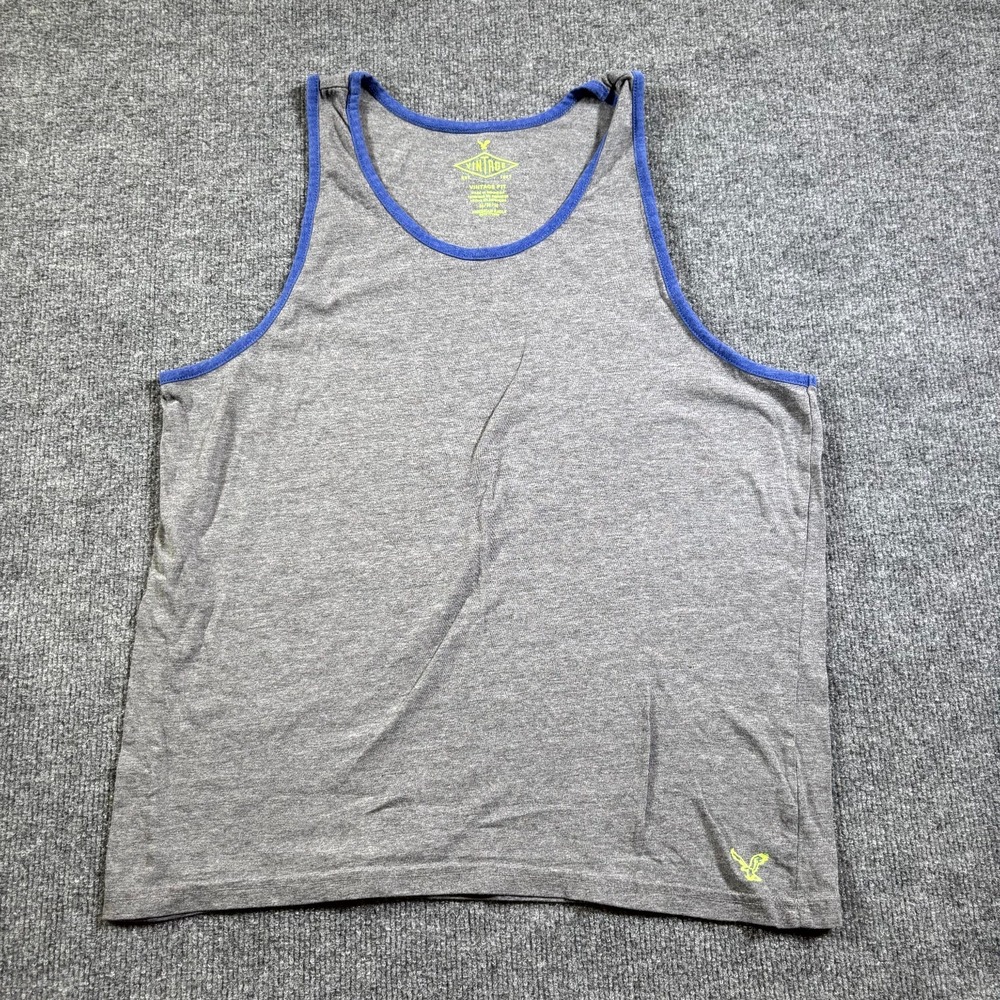 American Eagle Outfitters Vintage Fit Tank Top Mens Medium Gray Logo Performance